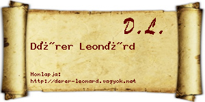 Dérer Leonárd névjegykártya